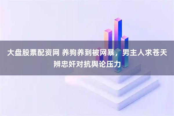 大盘股票配资网 养狗养到被网暴，男主人求苍天辨忠奸对抗舆论压力